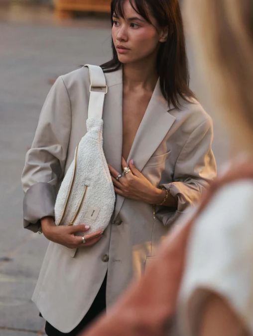 Sac banane RECITEM - Blanc bouclettes