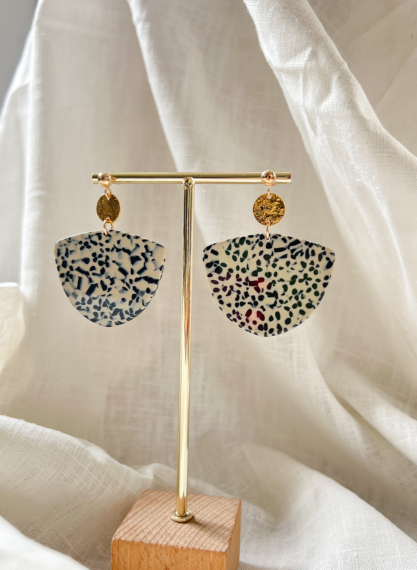 Boucles d'oreilles JENNA - Crème et Marron