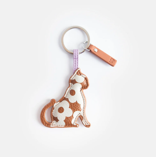 Porte-clés - Chat motif floral