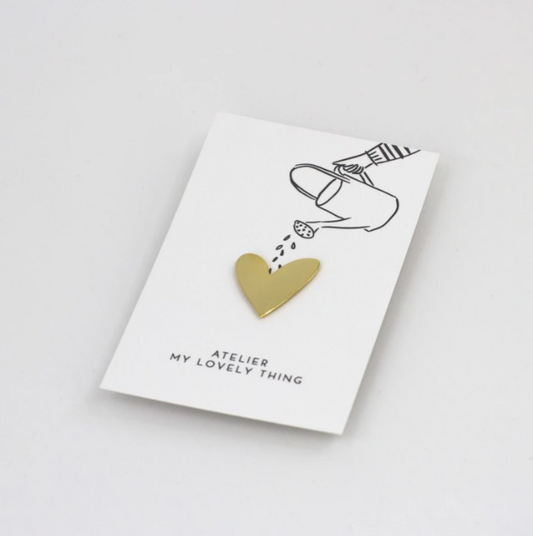 Pin's coeur doré en laiton