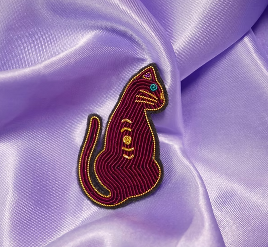 Broche brodée Les Malicieuses - Chat mystique