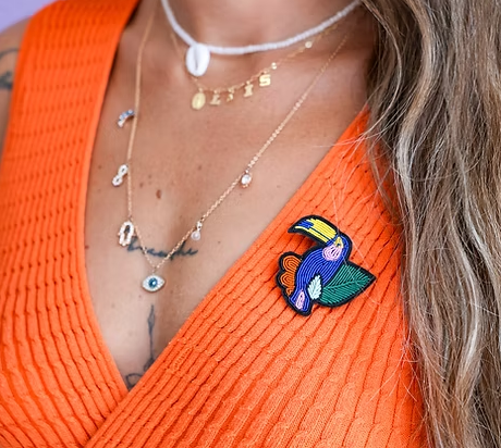 Broche brodée Les Malicieuses - Toucan