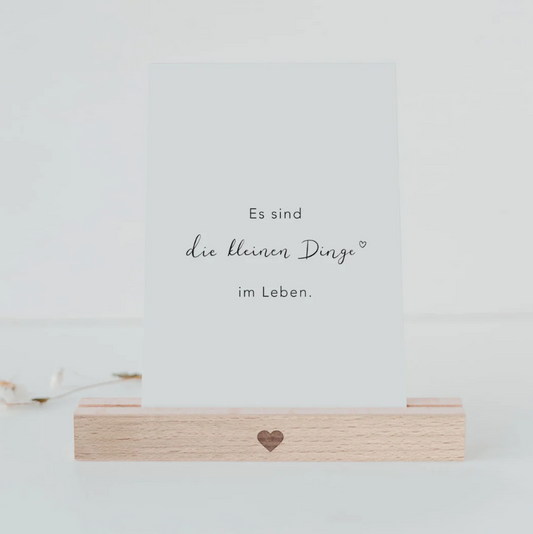 Support à cartes en bois de hêtre (15cm) - Coeur