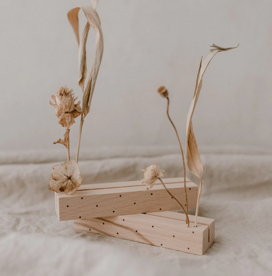 Support à cartes en bois de hêtre - Motif pois