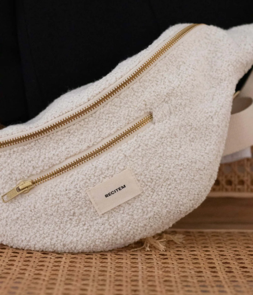 Sac banane RECITEM - Blanc bouclettes