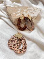 Boucles d'oreilles GIN - Crème et Marron