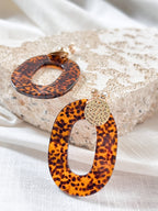 Boucles d'oreilles GIN - Crème et Marron