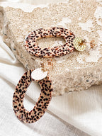 Boucles d'oreilles GIN - Crème et Marron