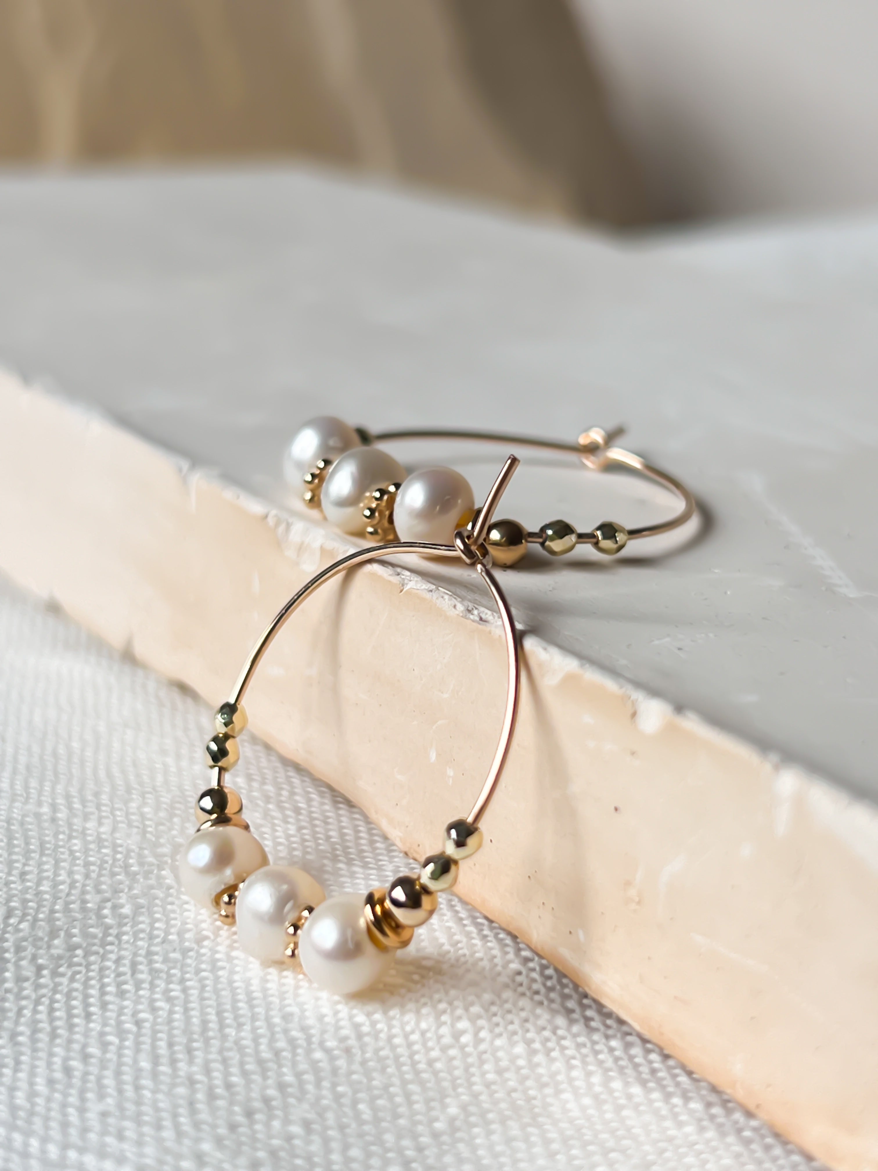Boucles d'oreilles EVE 3 perles
