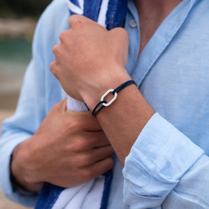 Bracelet maillon plat - MARINE - Le Vent à la Française