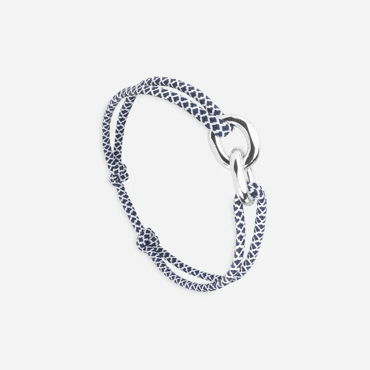 Bracelet maillon lien - BLANC ET MARINE - Le Vent à la Française