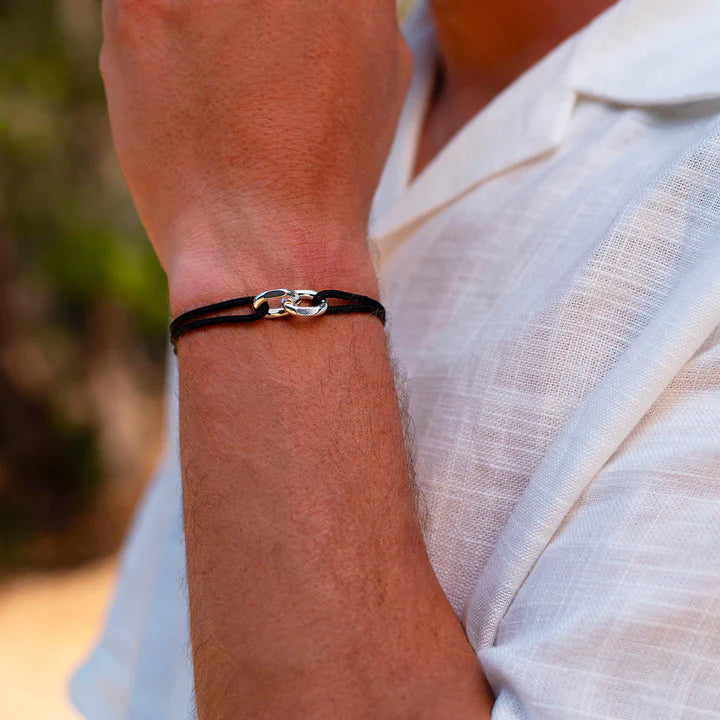 Bracelet maillon lien - NOIR - Le Vent à la Française