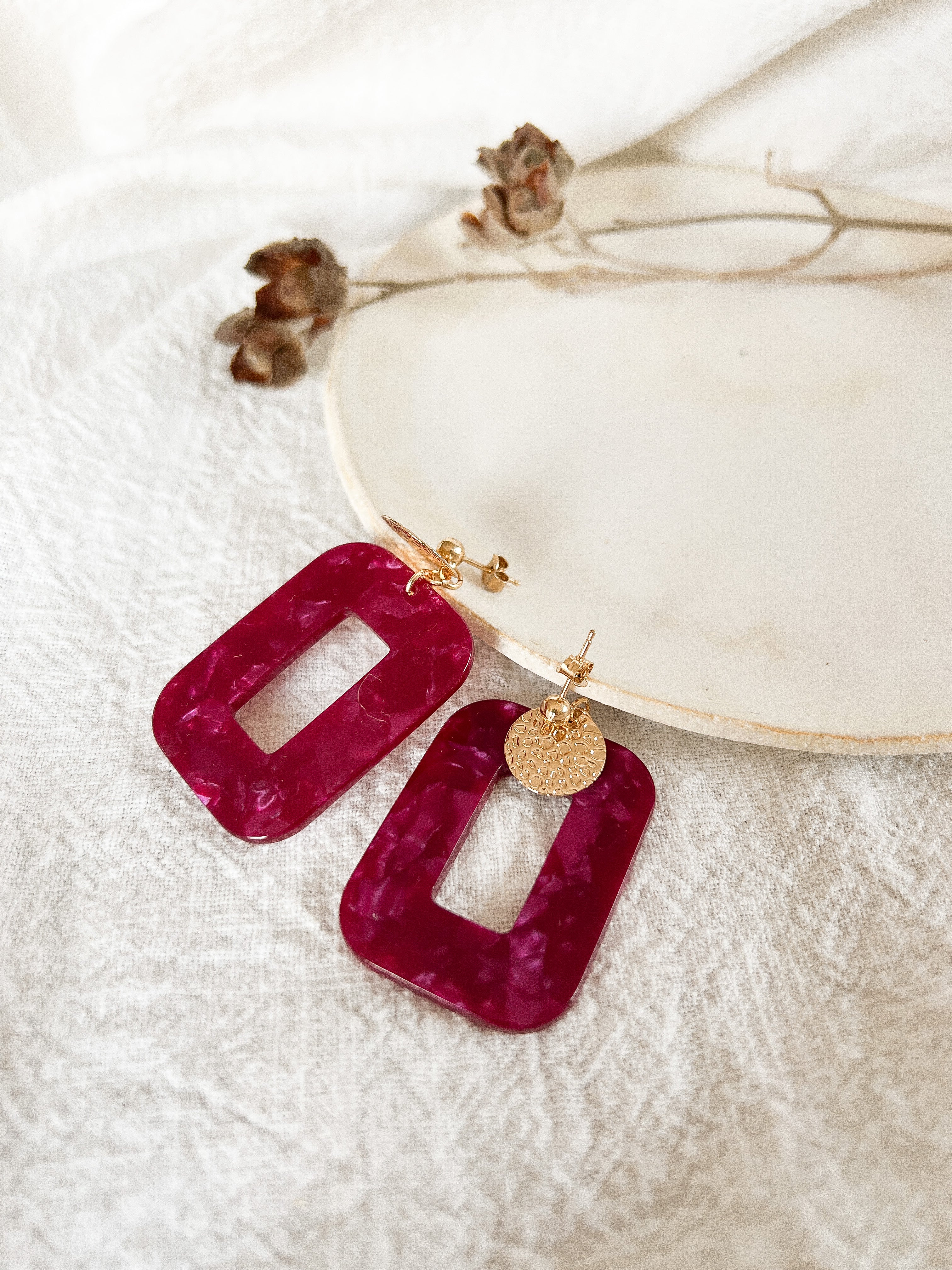 Boucles d'oreilles GINETTE Rectangle